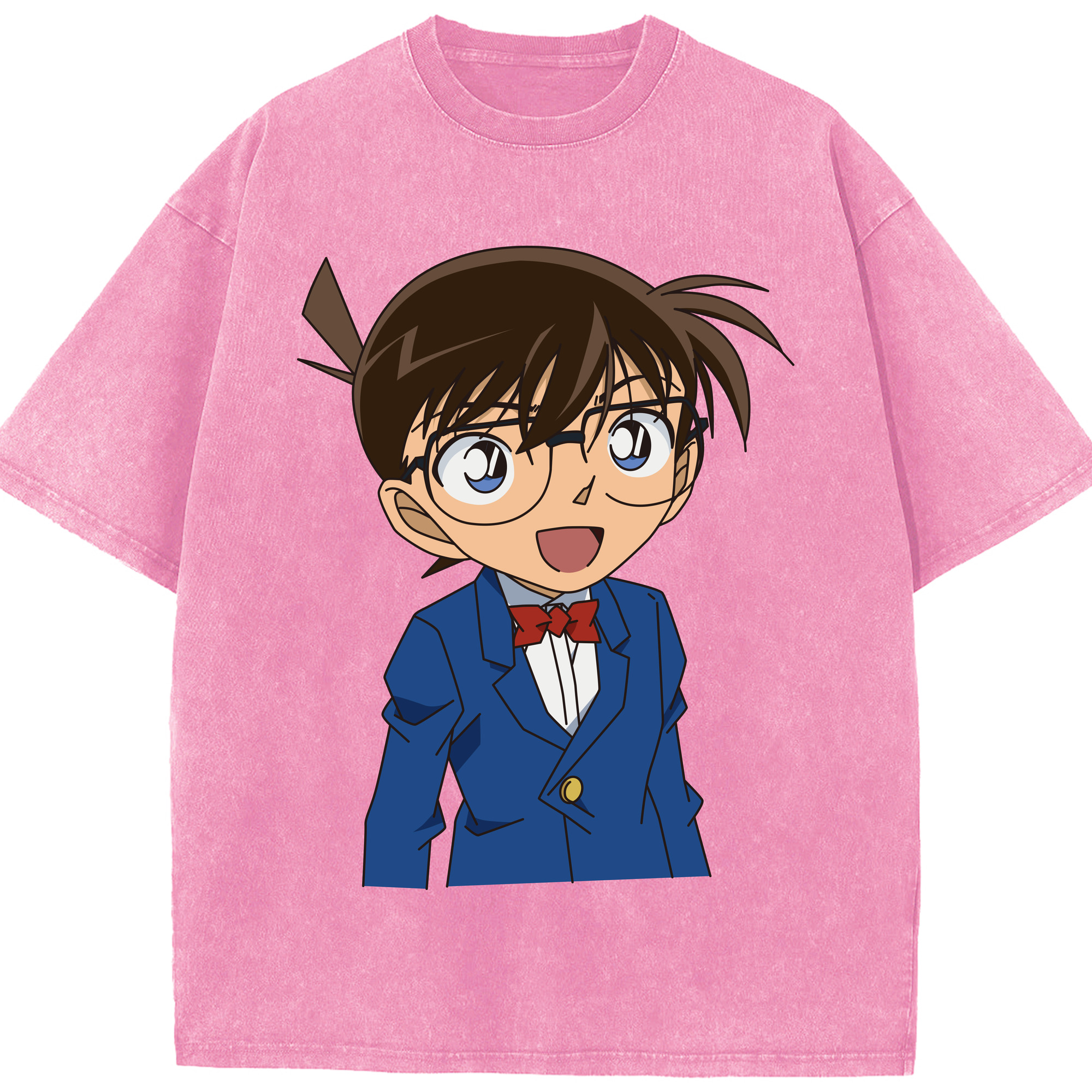 （画像用） 名探偵コナン 江戸川 コナン Detective Conan Conan Edogawa 綿100% ヴィンテージ風 半袖Tシャツ（フロントプリント）